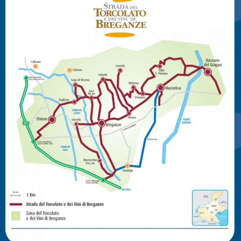 From Thiene to Bassano along the  'strada del torcolato' wine route